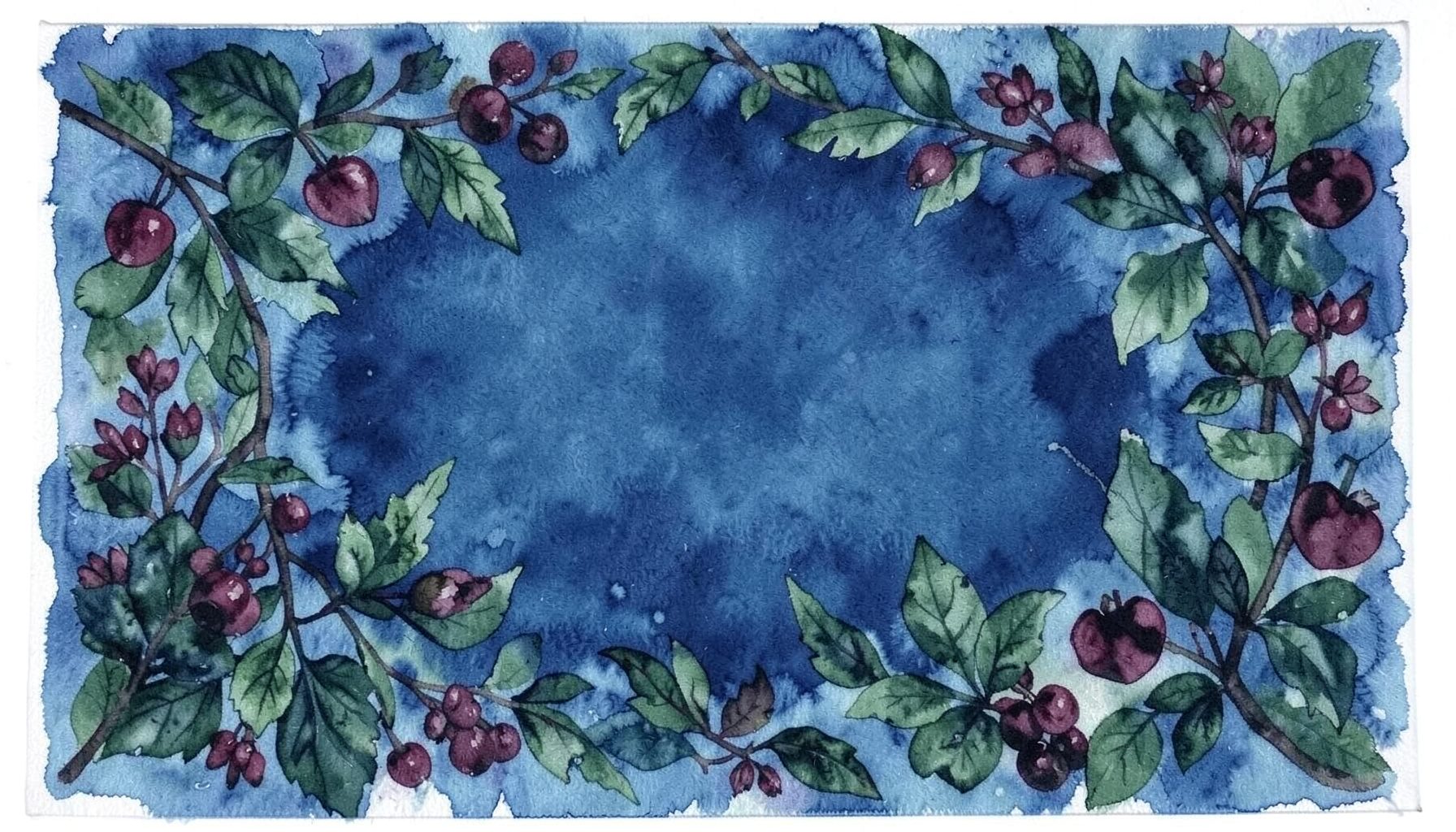 A rug from the Garden Glory collection with lush botanical patterns in deep green and berry tones